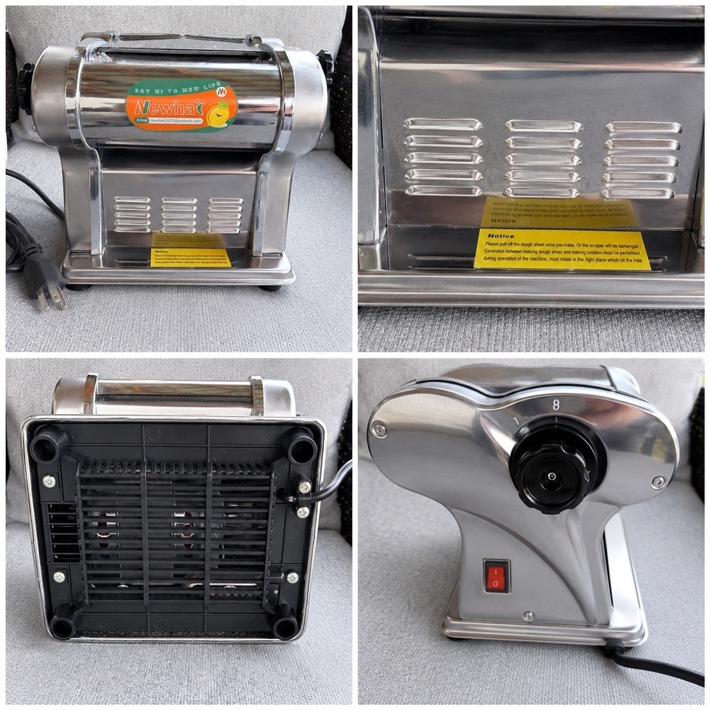 Newhai Electric Pasta Maker Machine Unisex OS Silver Excellent Stainless Steel - Picture 3 of 12
